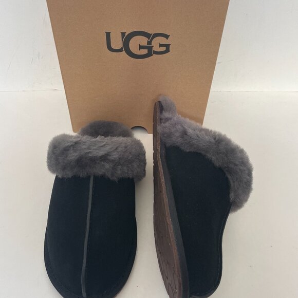 UGG Scuffette II Black/Grey Suede Slippers - NEW - Picture 4 of 6